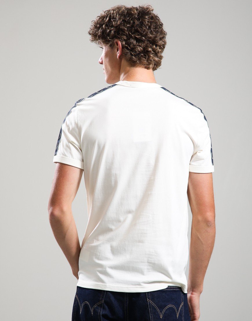 Fred Perry Contrast Tape Ringer T-Shirt Ecru