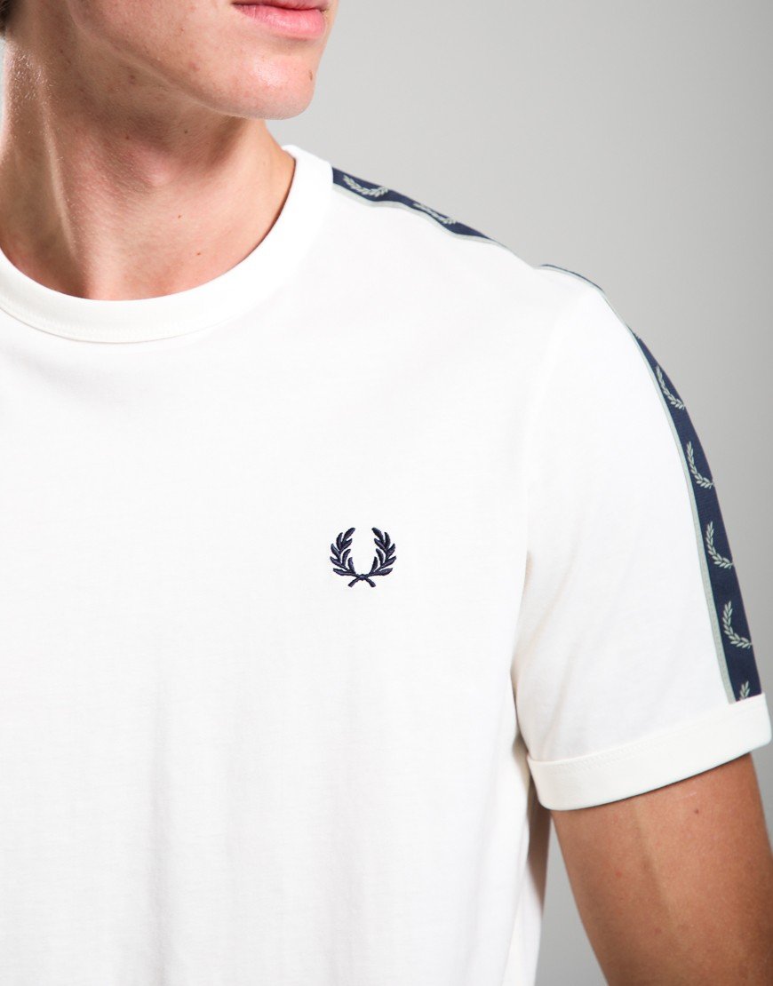 Fred Perry Contrast Tape Ringer T-Shirt Ecru