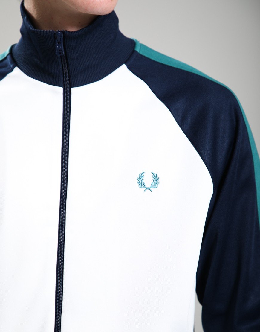 Fred Perry Contrast Sleeve Track Jacket Snow White
