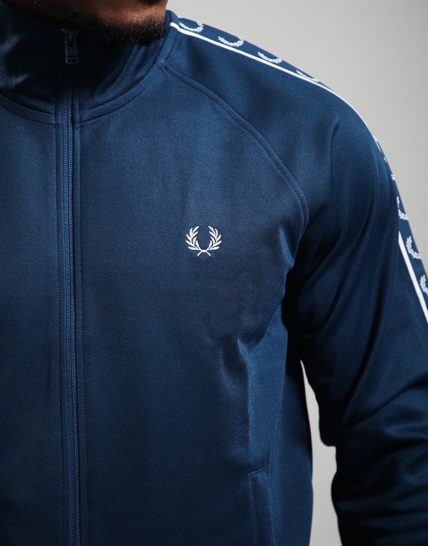 Fred Perry Contrast Tape Track Jacket Mod Blue