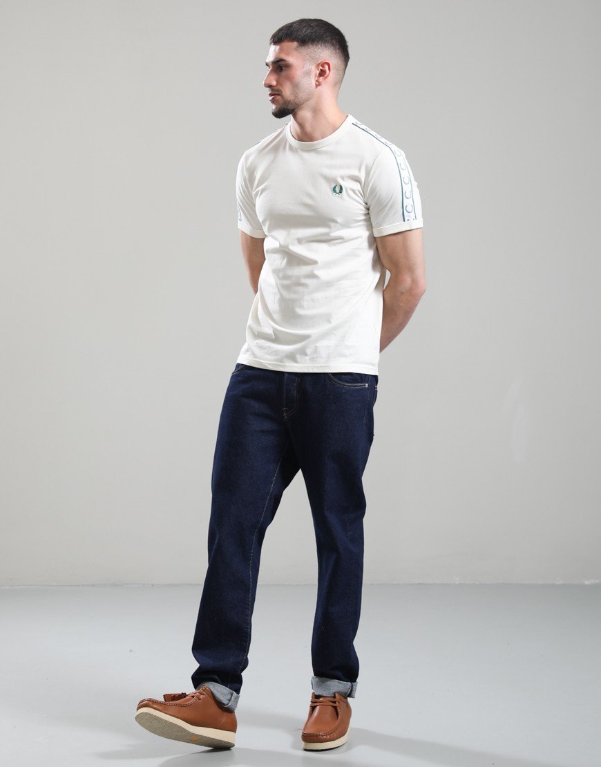 Fred Perry Contrast Tape Ringer T-Shirt Ecru