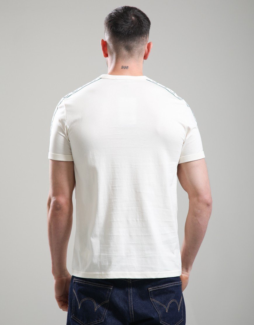 Fred Perry Contrast Tape Ringer T-Shirt Ecru