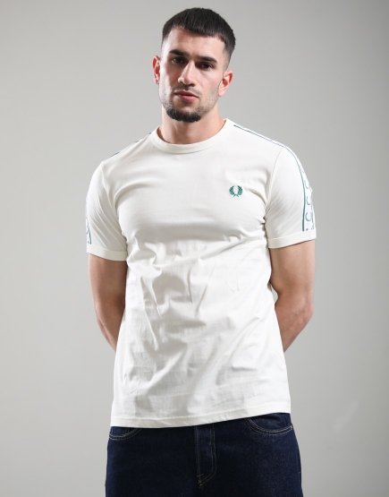 Fred Perry Contrast Tape Ringer T-Shirt Ecru