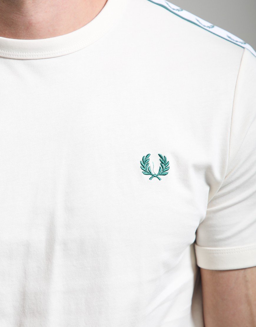 Fred Perry Contrast Tape Ringer T-Shirt Ecru