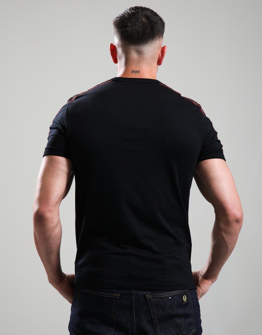 Fred Perry Contrast Tape Ringer T-Shirt Black