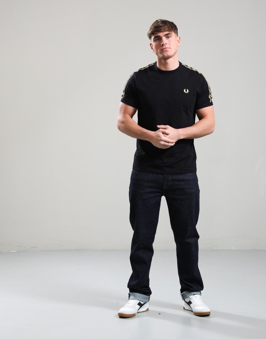 Fred Perry Contrast Tape Ringer T-Shirt Black/Champagne