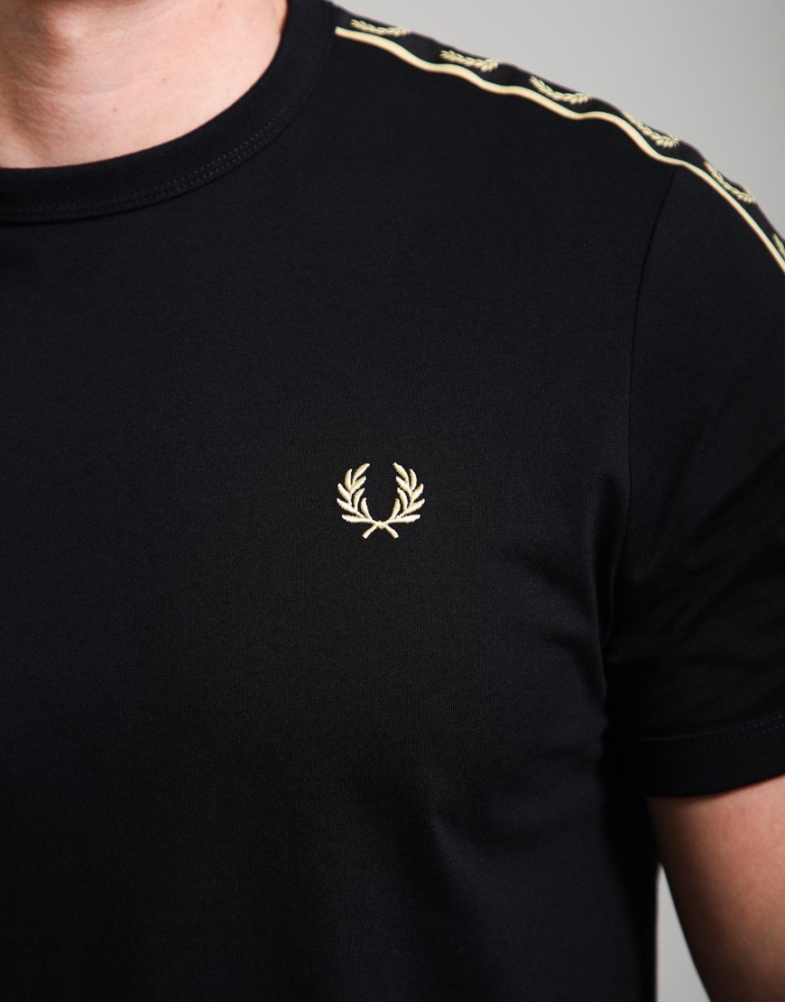 Fred Perry Contrast Tape Ringer T-Shirt Black/Champagne