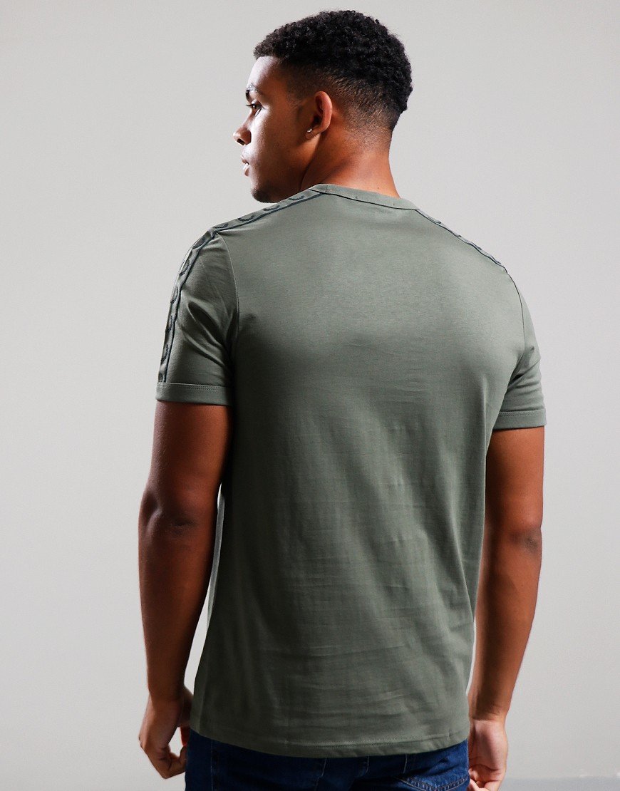 Fred Perry Contrast Tape Ringer T-Shirt Laurel Wreath Green