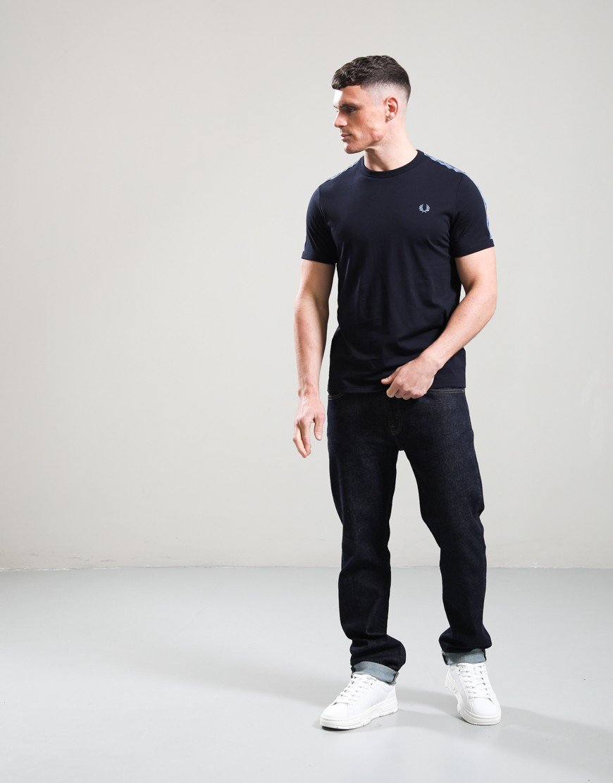 Fred Perry Contrast Tape Ringer T-Shirt Navy/Ace Blue