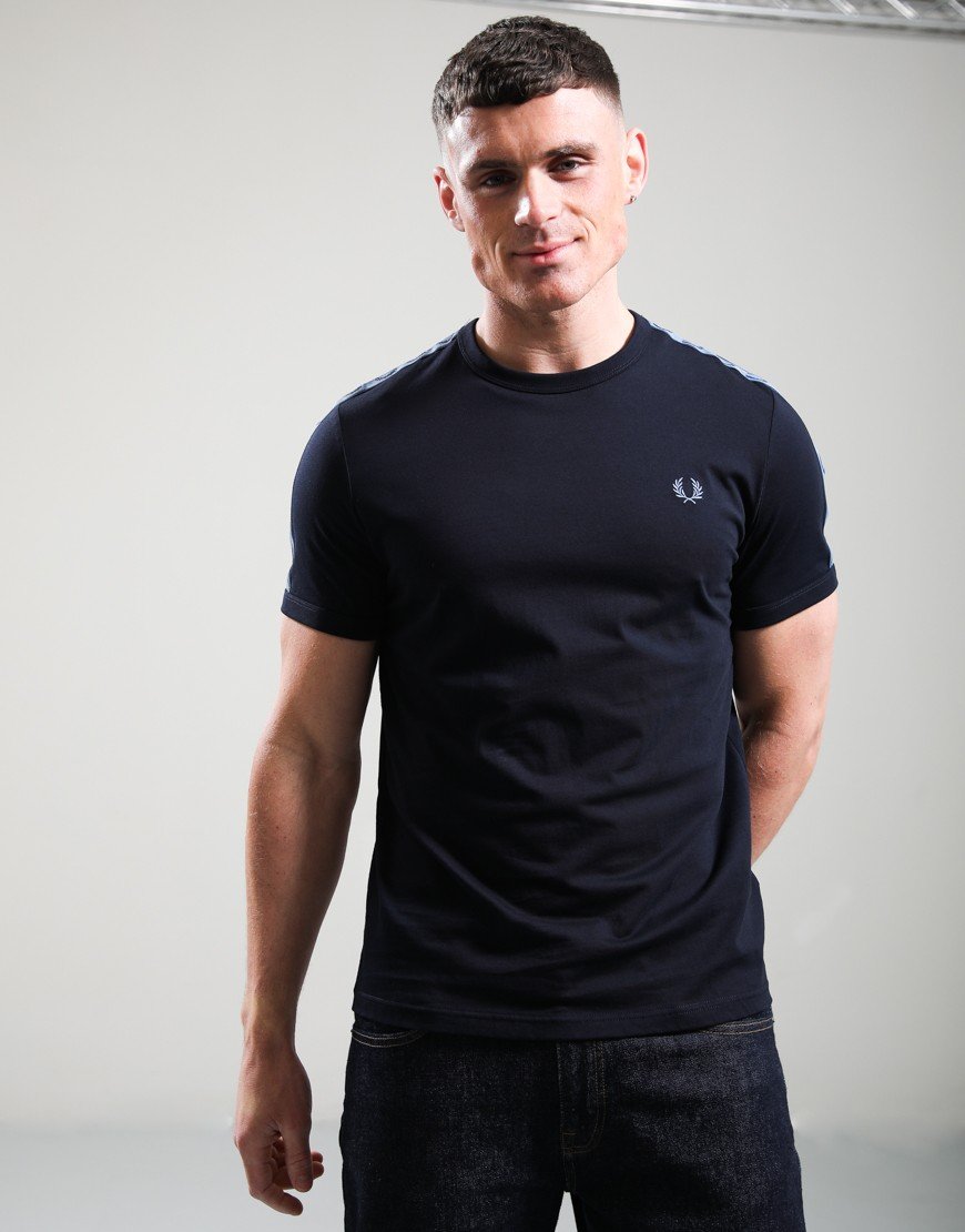 Fred Perry Contrast Tape Ringer T-Shirt Navy/Ace Blue