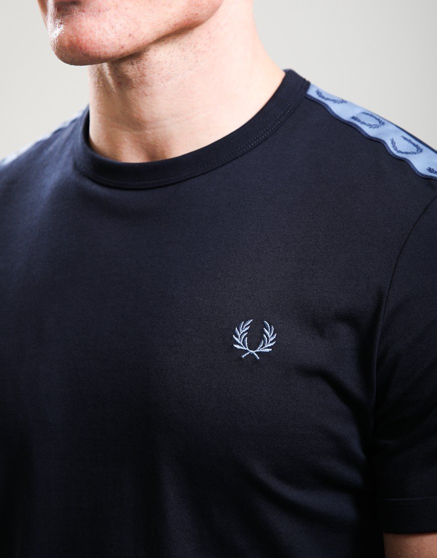 Fred Perry Contrast Tape Ringer T-Shirt Navy/Ace Blue