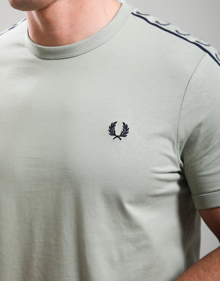 Fred Perry Contrast Tape Ringer T-Shirt Seagrass/Navy