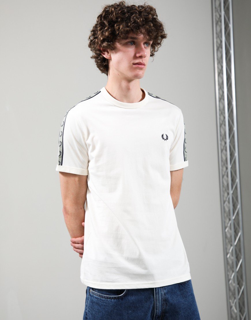 Fred Perry Contrast Tape Ringer T-Shirt Ecru/Navy