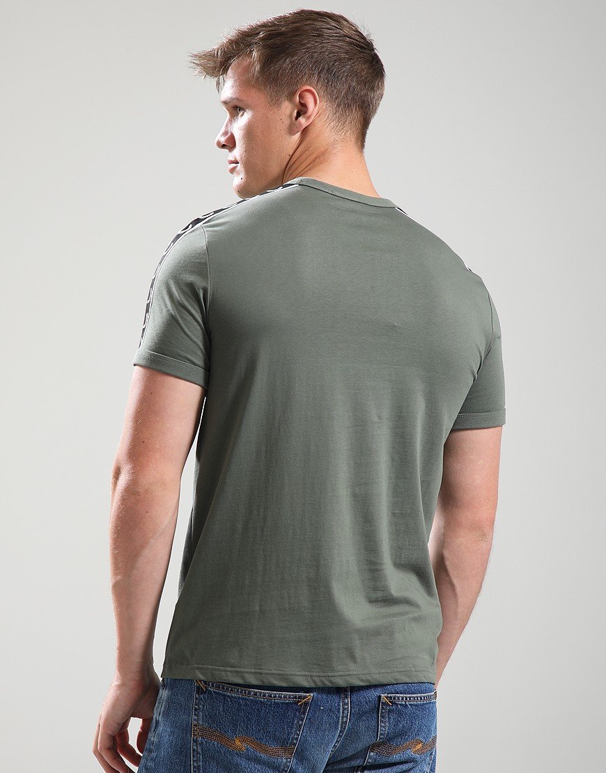 Fred Perry Contrast Tape Ringer T-Shirt Laurel Wreath Green