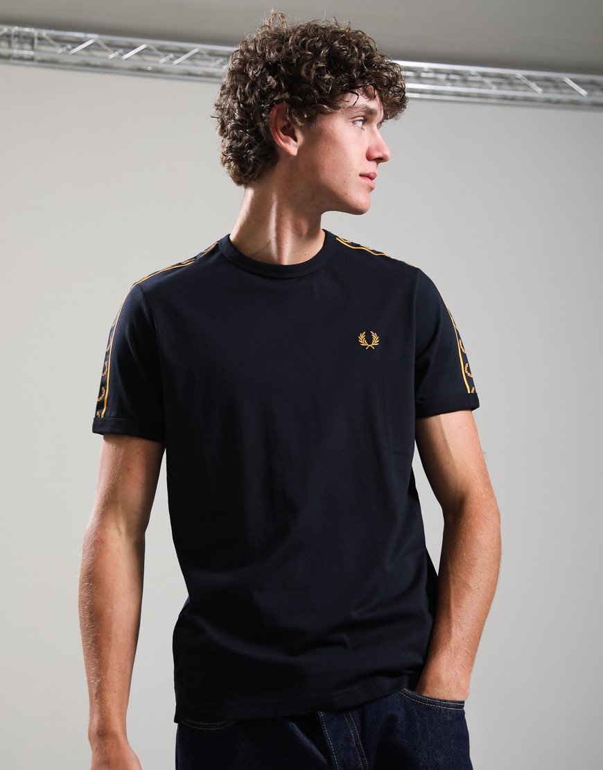 Fred Perry Contrast Tape Ringer T-Shirt Navy