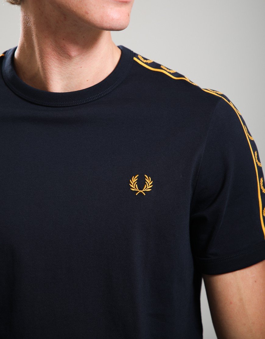 Fred Perry Contrast Tape Ringer T-Shirt Navy