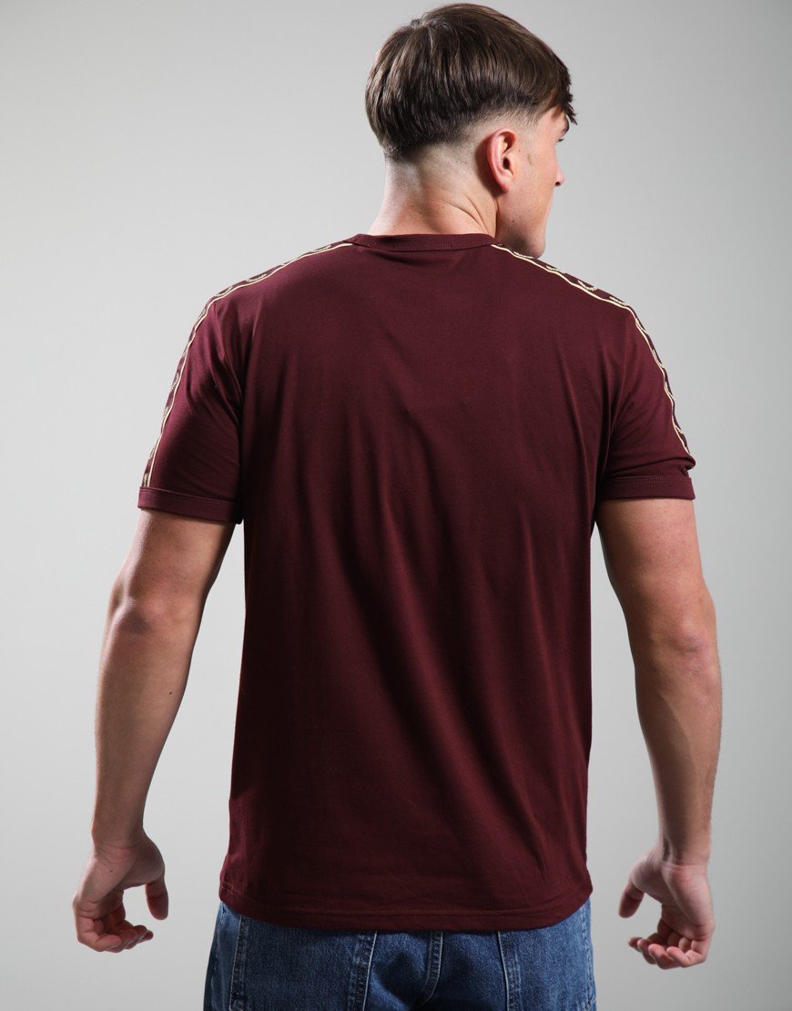 Fred Perry Contrast Tape Ringer T-Shirt Oxblood/Champagne