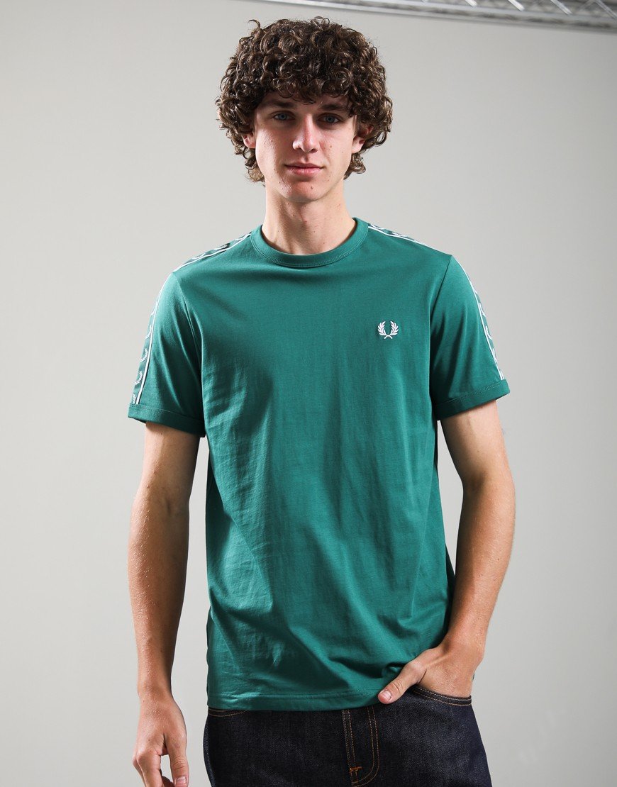 Fred Perry Contrast Tape Ringer T-Shirt Sport Green