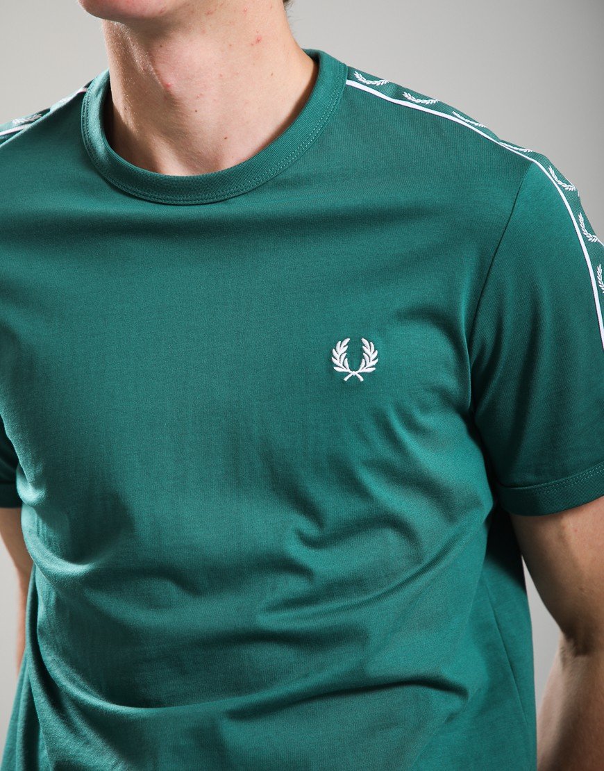 Fred Perry Contrast Tape Ringer T-Shirt Sport Green