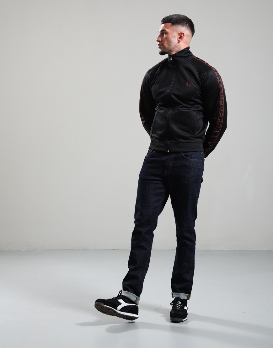 Fred Perry Contrast Tape Track Jacket Black