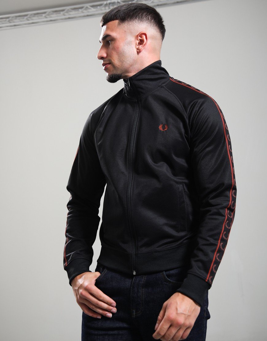 Fred Perry Contrast Tape Track Jacket Black
