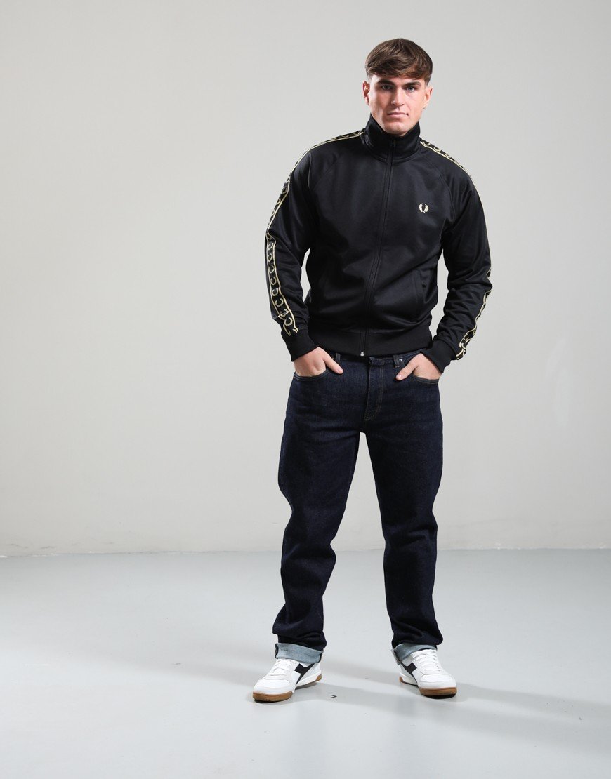 Fred Perry Contrast Tape Track Jacket Black/Champagne