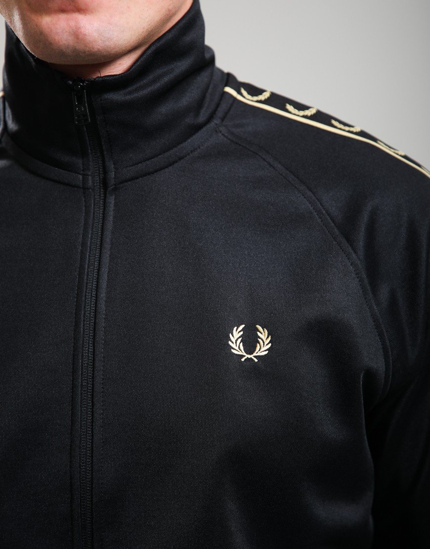 Fred Perry Contrast Tape Track Jacket Black/Champagne