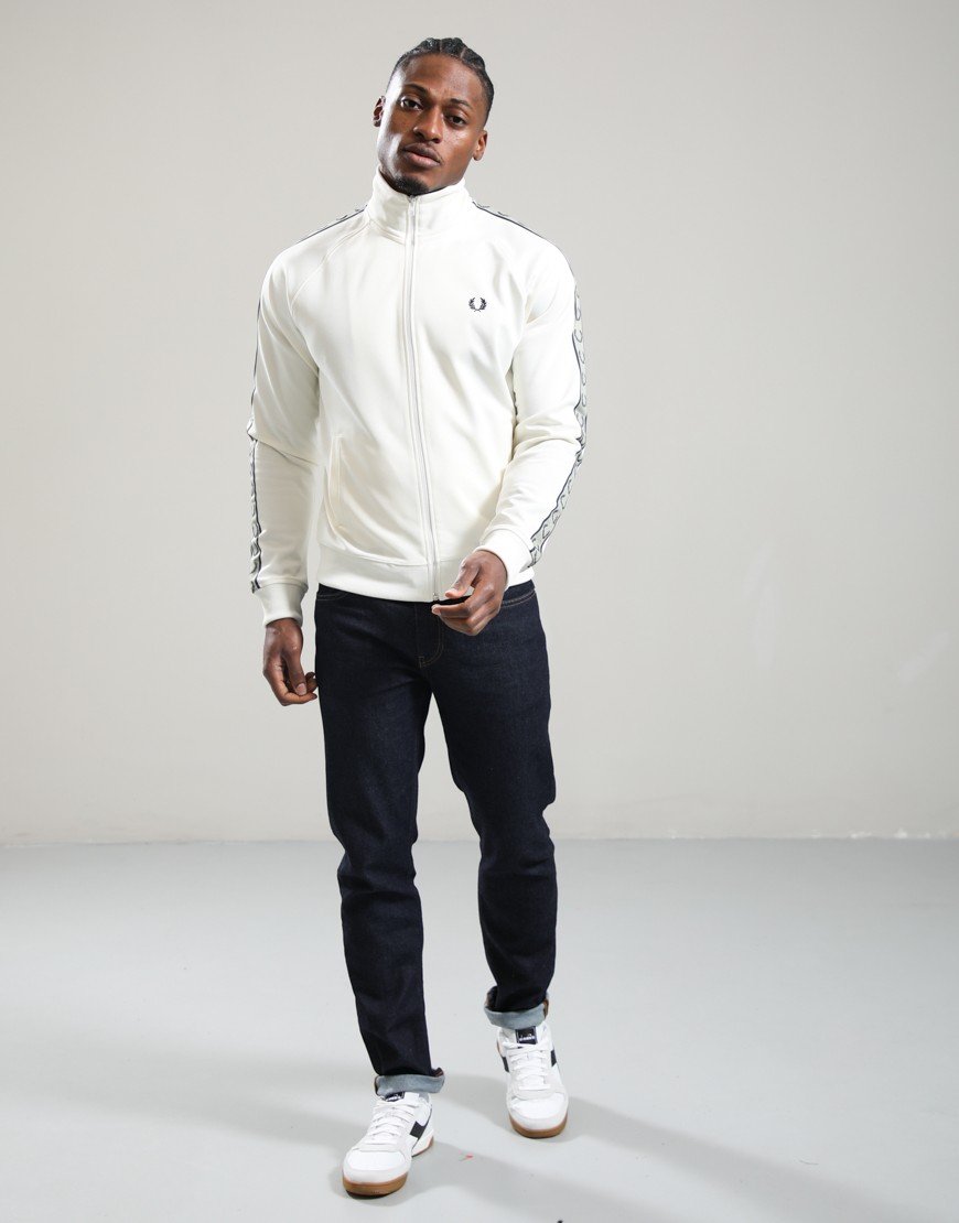 Fred Perry Contrast Tape Track Jacket Ecru/Navy/Seagrass