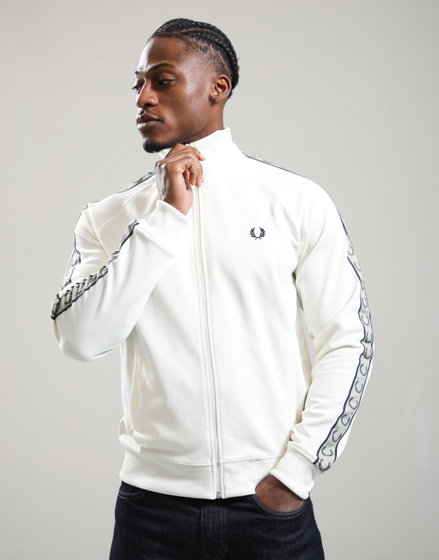Fred Perry Contrast Tape Track Jacket Ecru/Navy/Seagrass