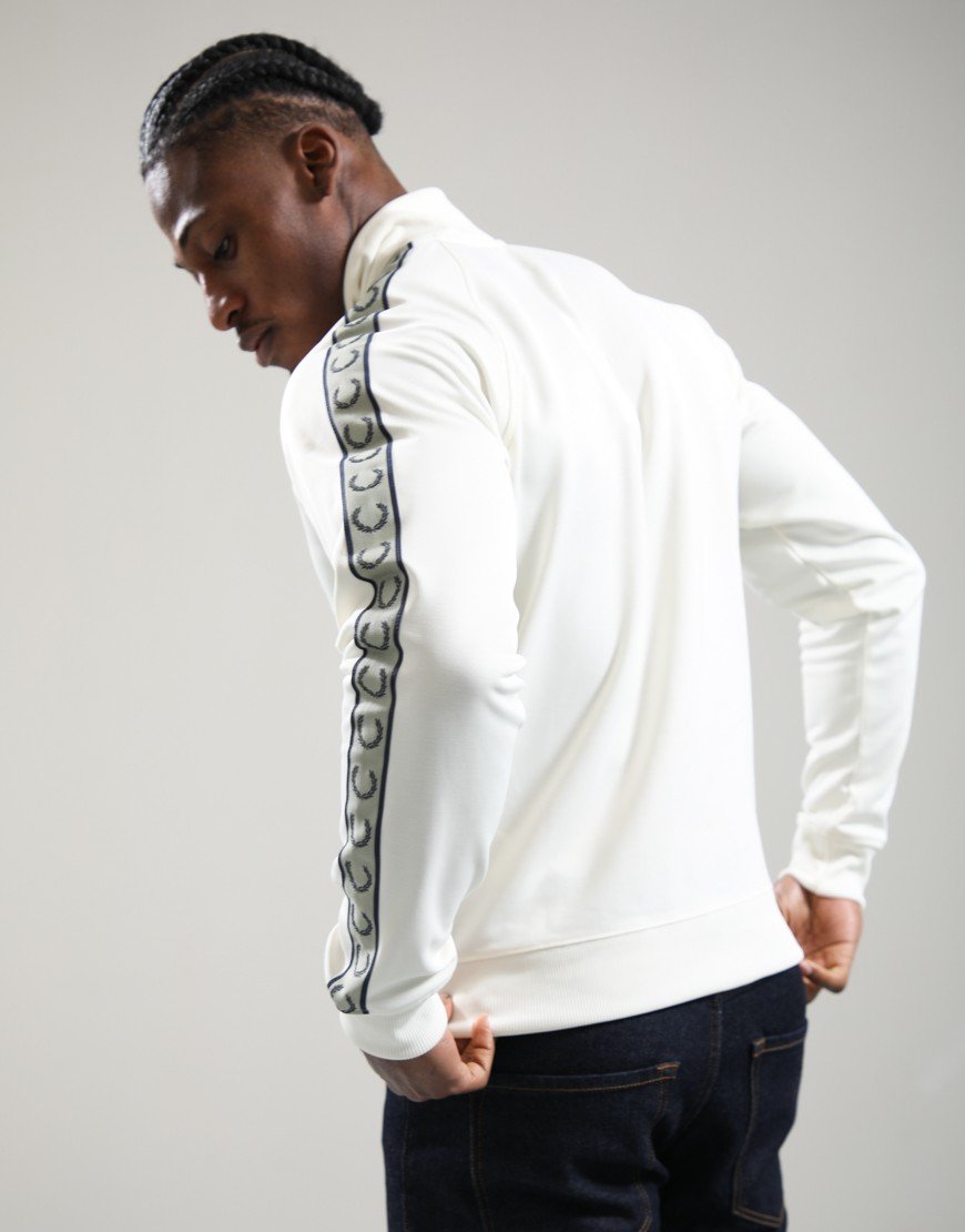 Fred Perry Contrast Tape Track Jacket Ecru/Navy/Seagrass
