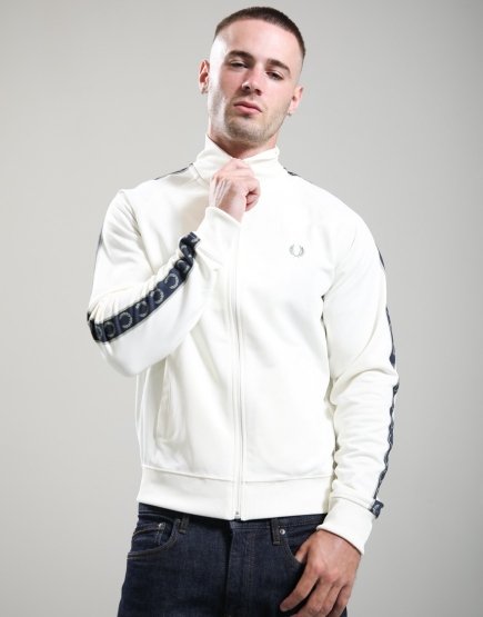 Fred Perry Contrast Tape Track Jacket Ecru