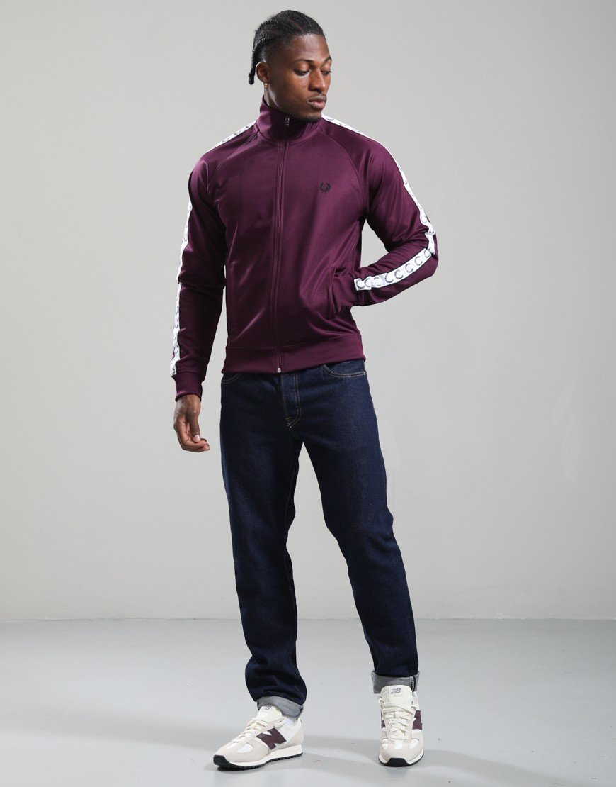 Fred Perry Contrast Tape Track Jacket Plum