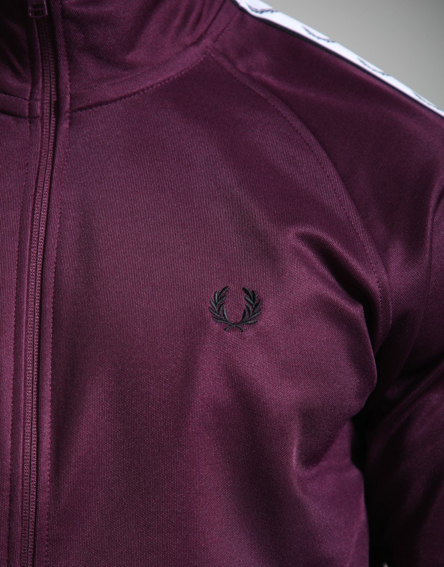 Fred Perry Contrast Tape Track Jacket Plum