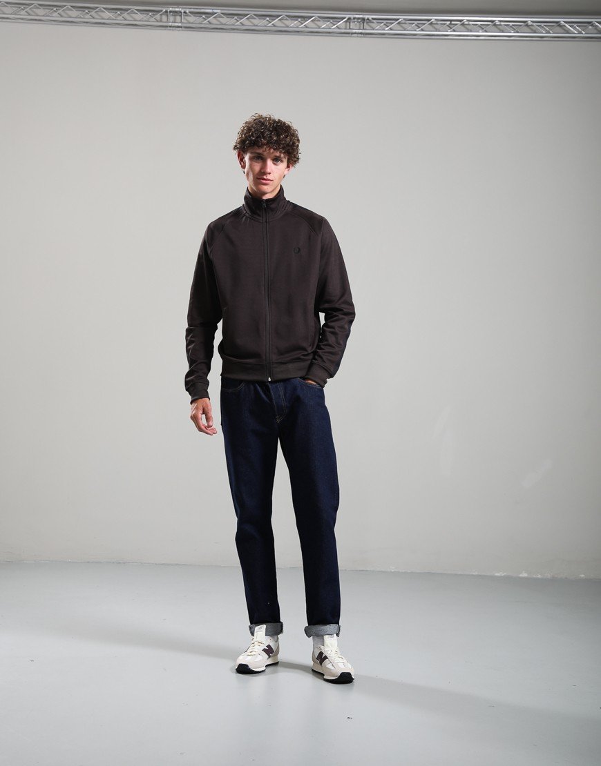 Fred Perry Contrast Tape Track Jacket Rich Brown