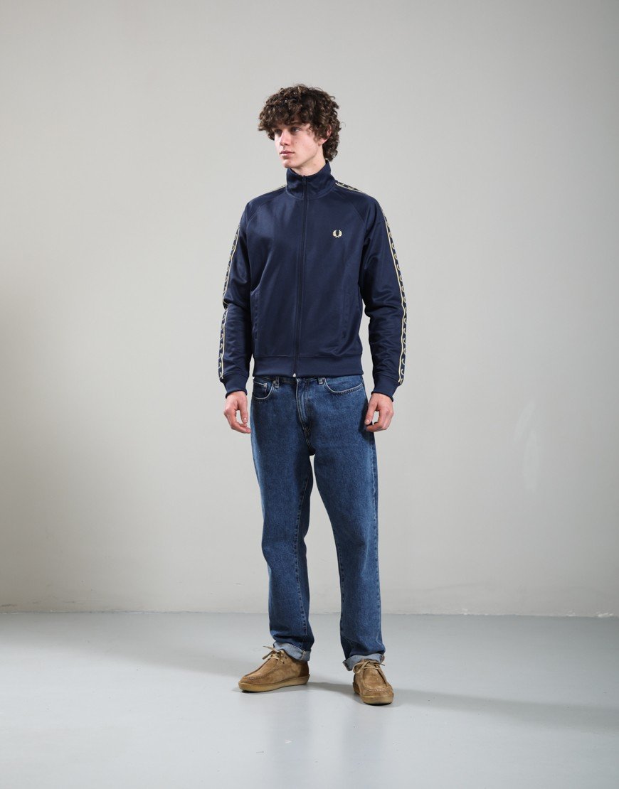 Fred Perry Contrast Tape Track Jacket Tennis Blue/Champagne