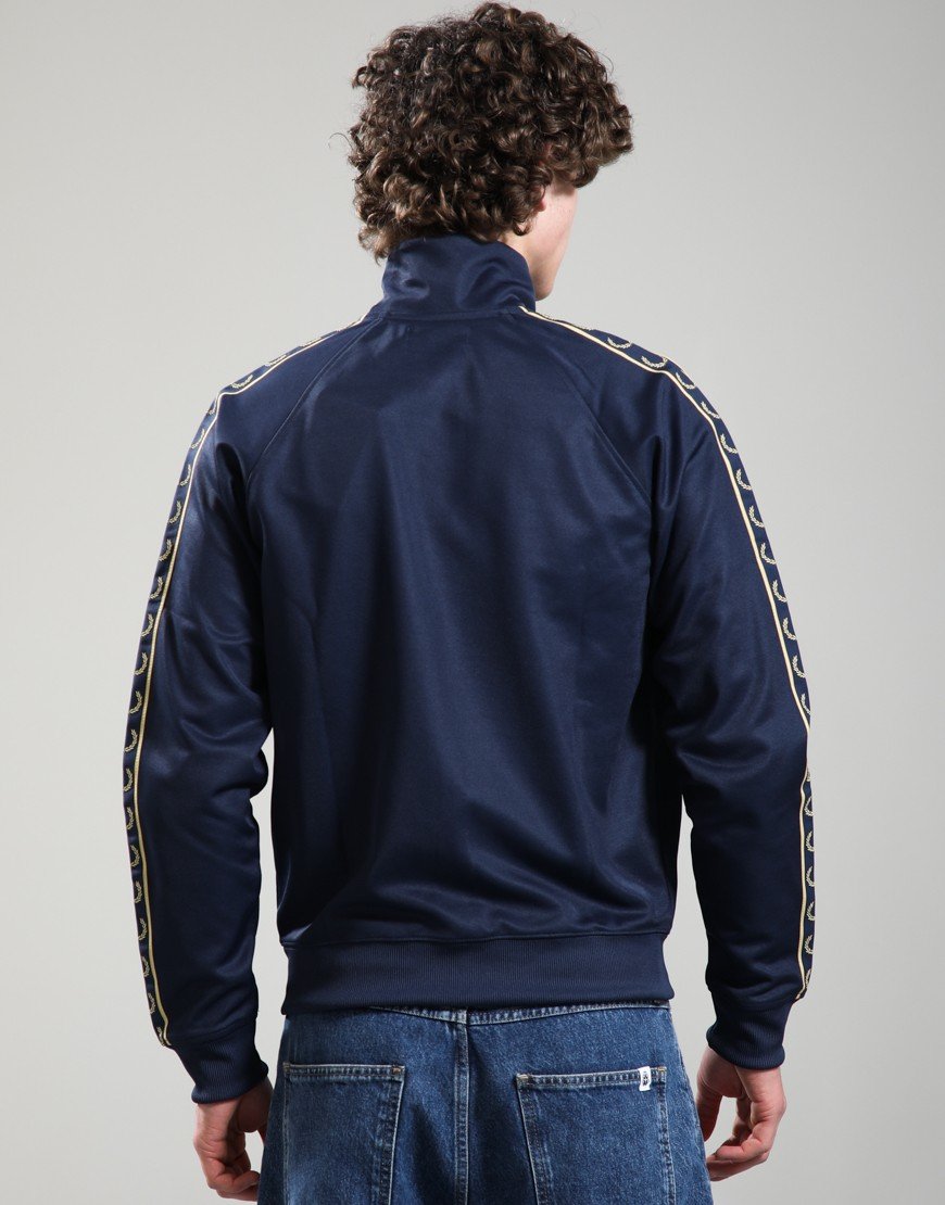 Fred Perry Contrast Tape Track Jacket Tennis Blue/Champagne