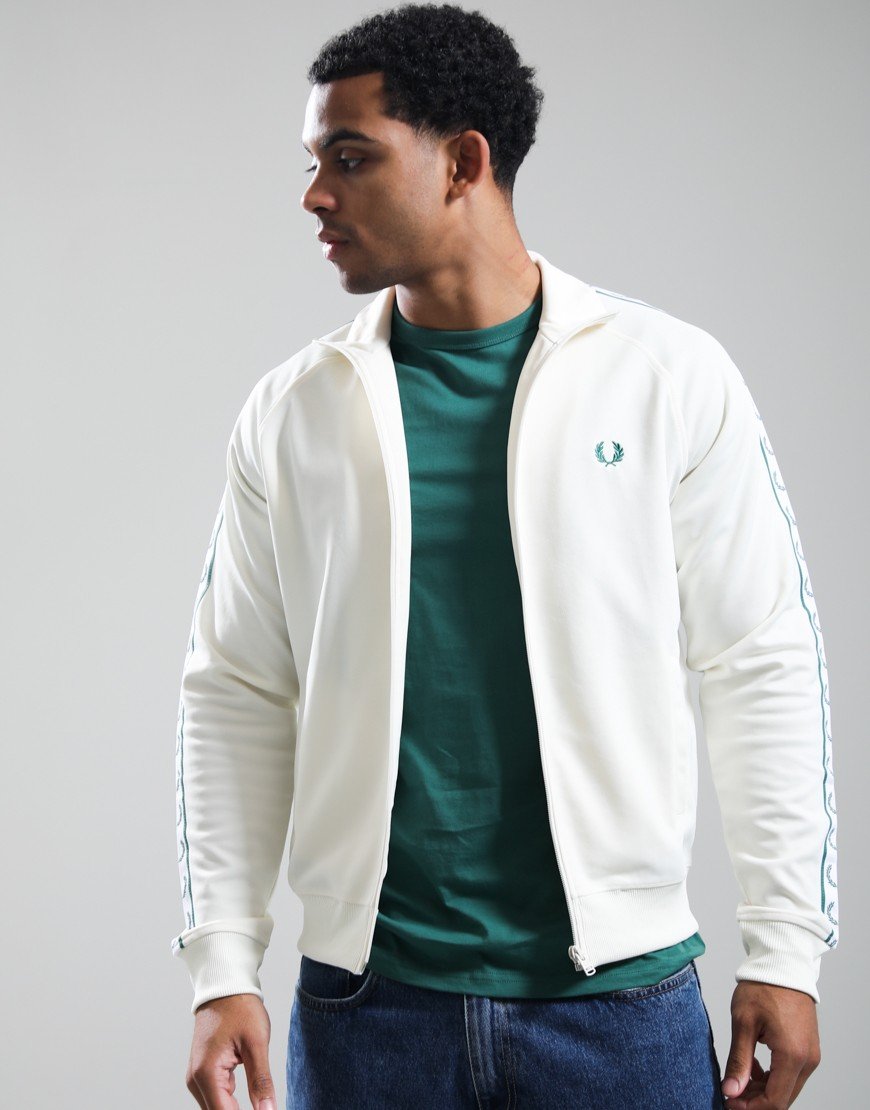 Fred Perry Contrast Tape Track Jacket Ecru