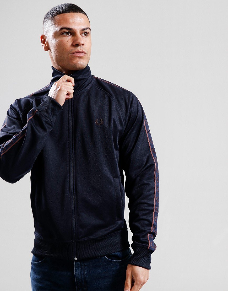 Fred Perry Contrast Tape Track Top Navy/Carrington Brick