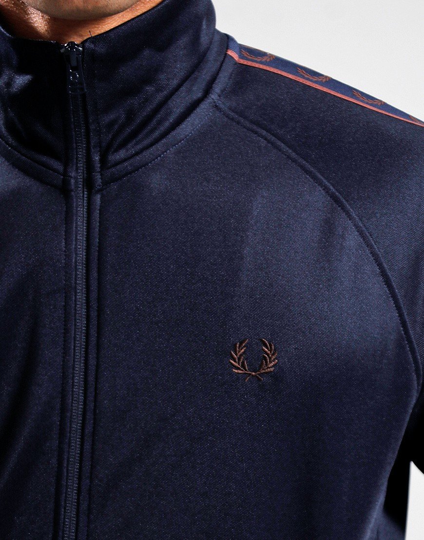 Fred Perry Contrast Tape Track Top Navy/Carrington Brick