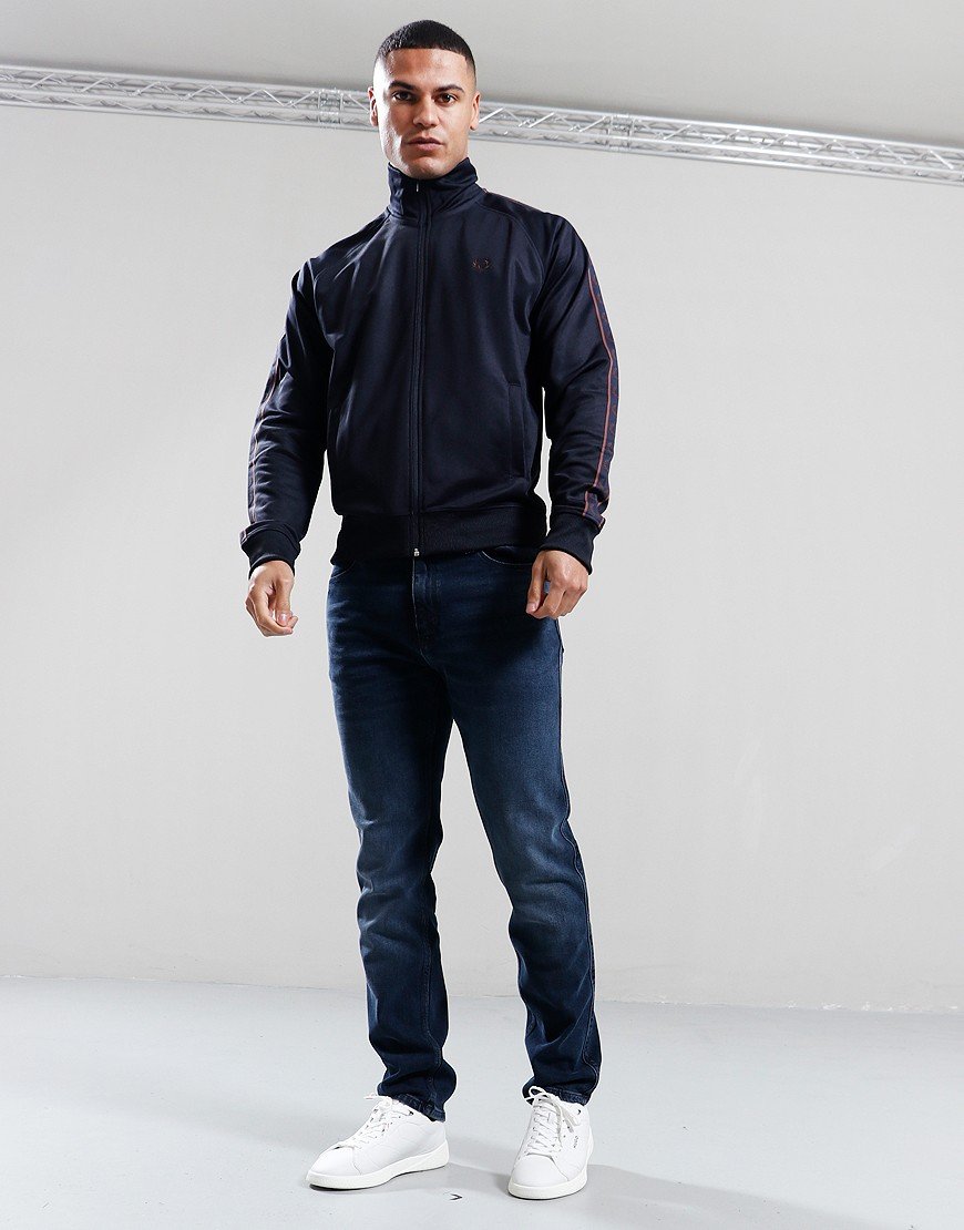 Fred Perry Contrast Tape Track Top Navy/Carrington Brick