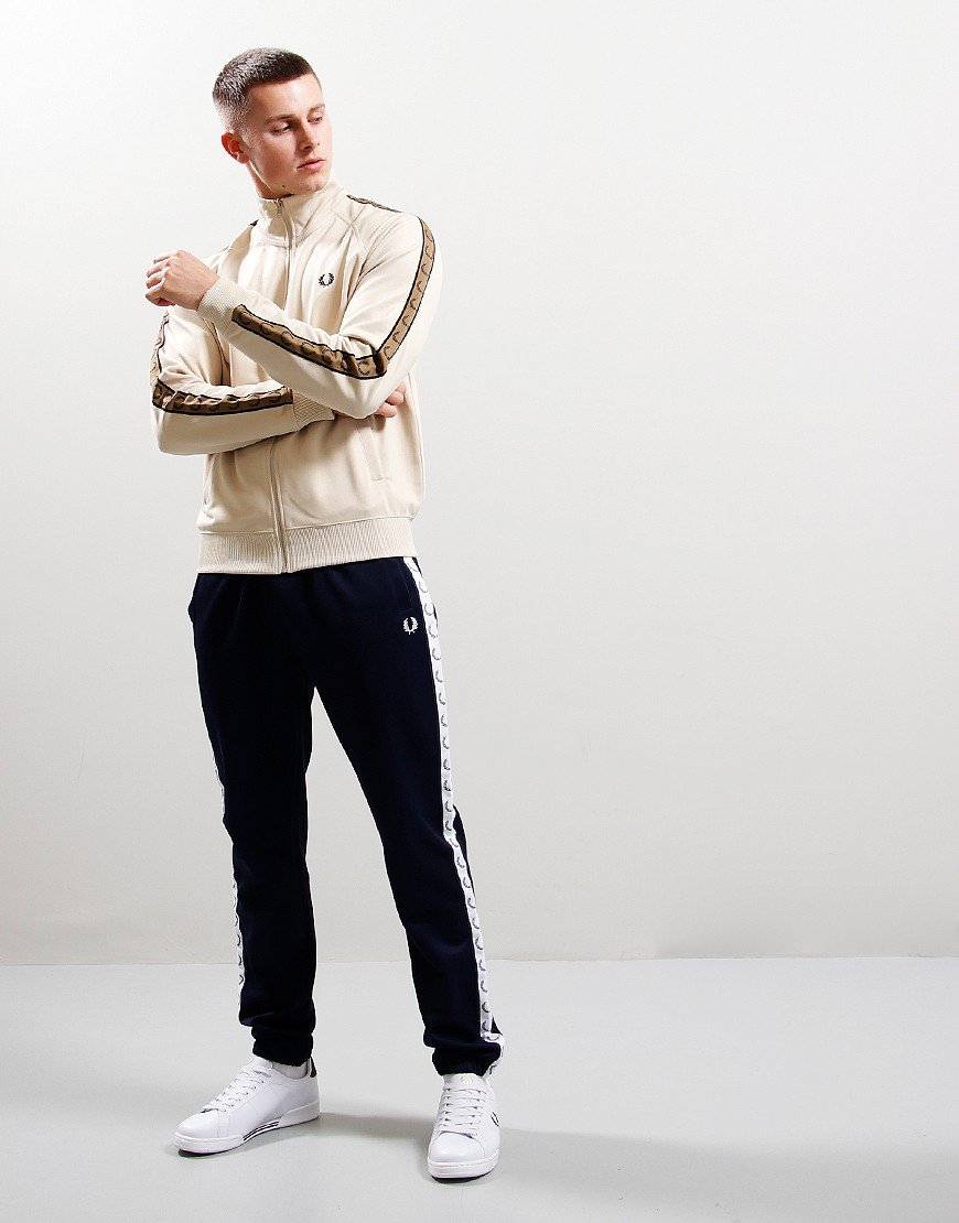 Fred Perry Contrast Tape Track Top Oatmeal/Shadow