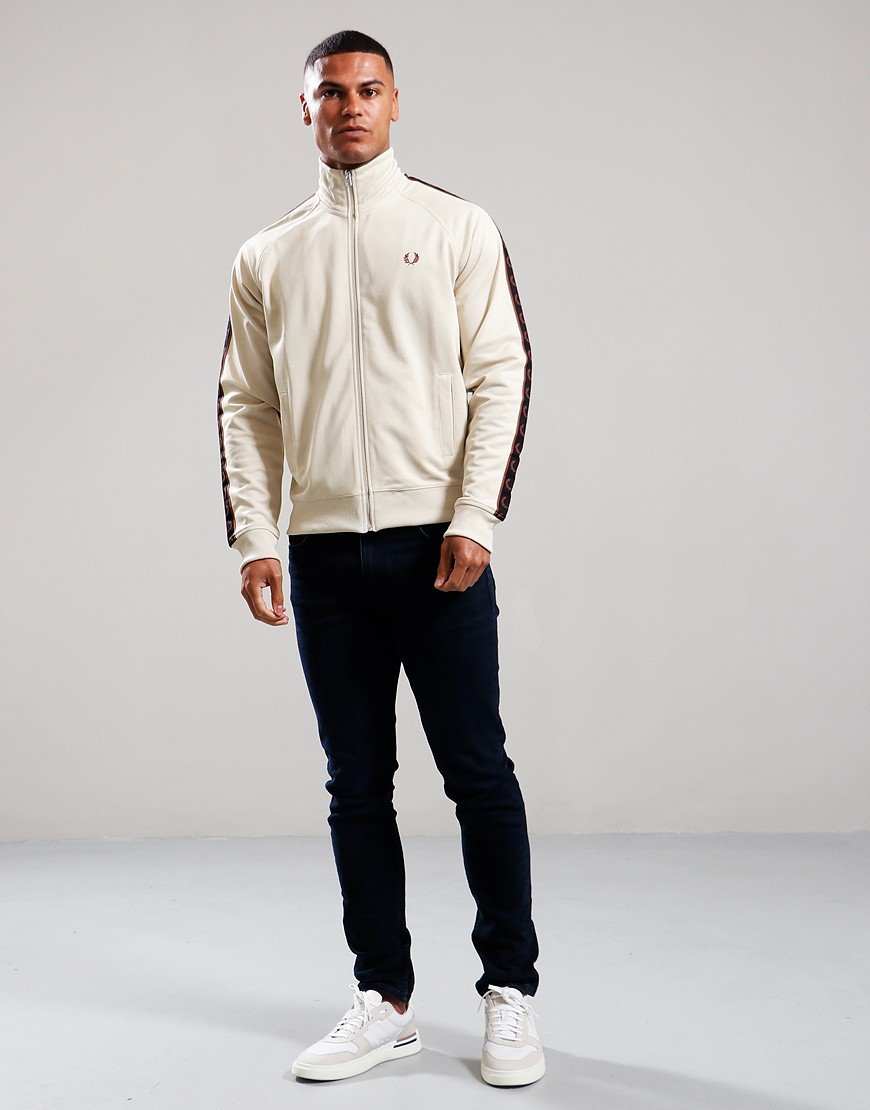 Fred Perry Contrast Tape Track Top Oatmeal/Whiskey Brown