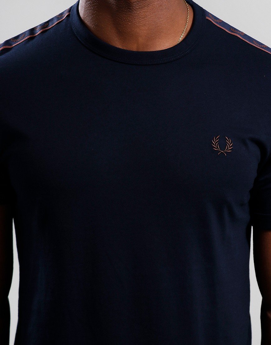 Fred Perry Contrast Tape Ringer T-Shirt Navy/Carrington Brick