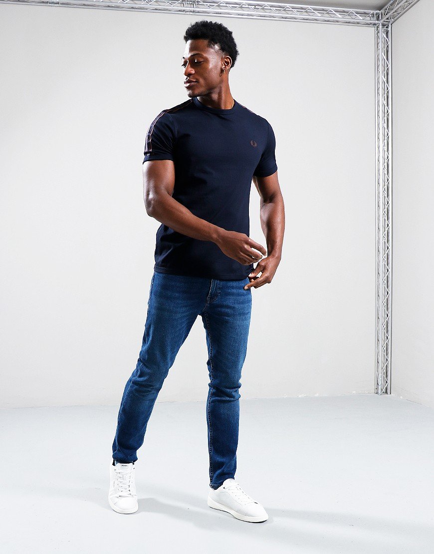 Fred Perry Contrast Tape Ringer T-Shirt Navy/Carrington Brick