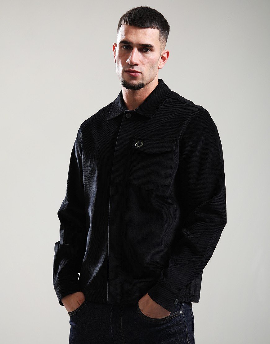 Fred Perry Corduroy Overshirt Black