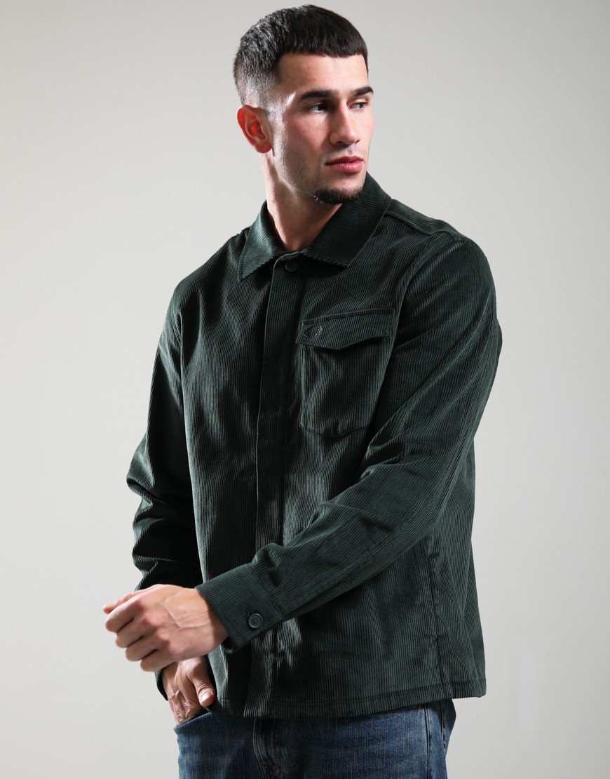 Fred Perry Corduroy Overshirt Court Green