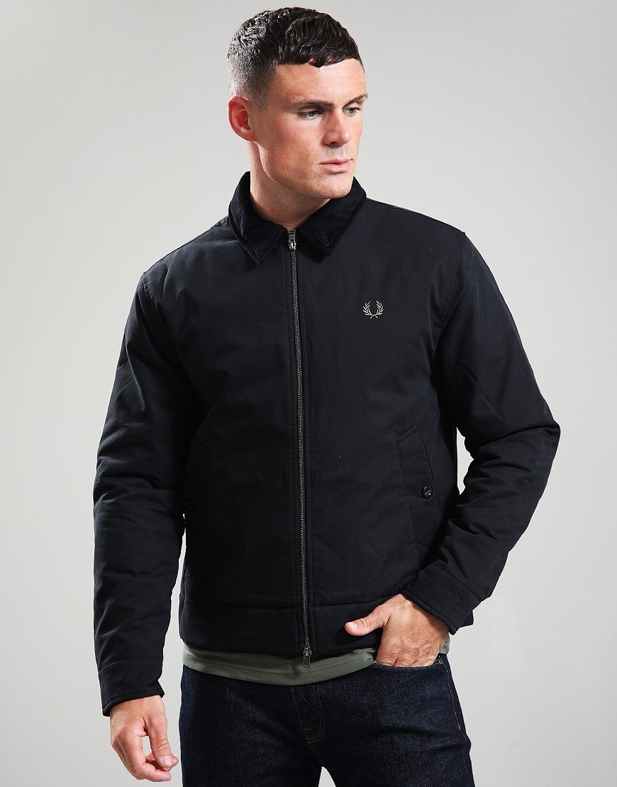 Fred Perry Cotton Caban Jacket Black