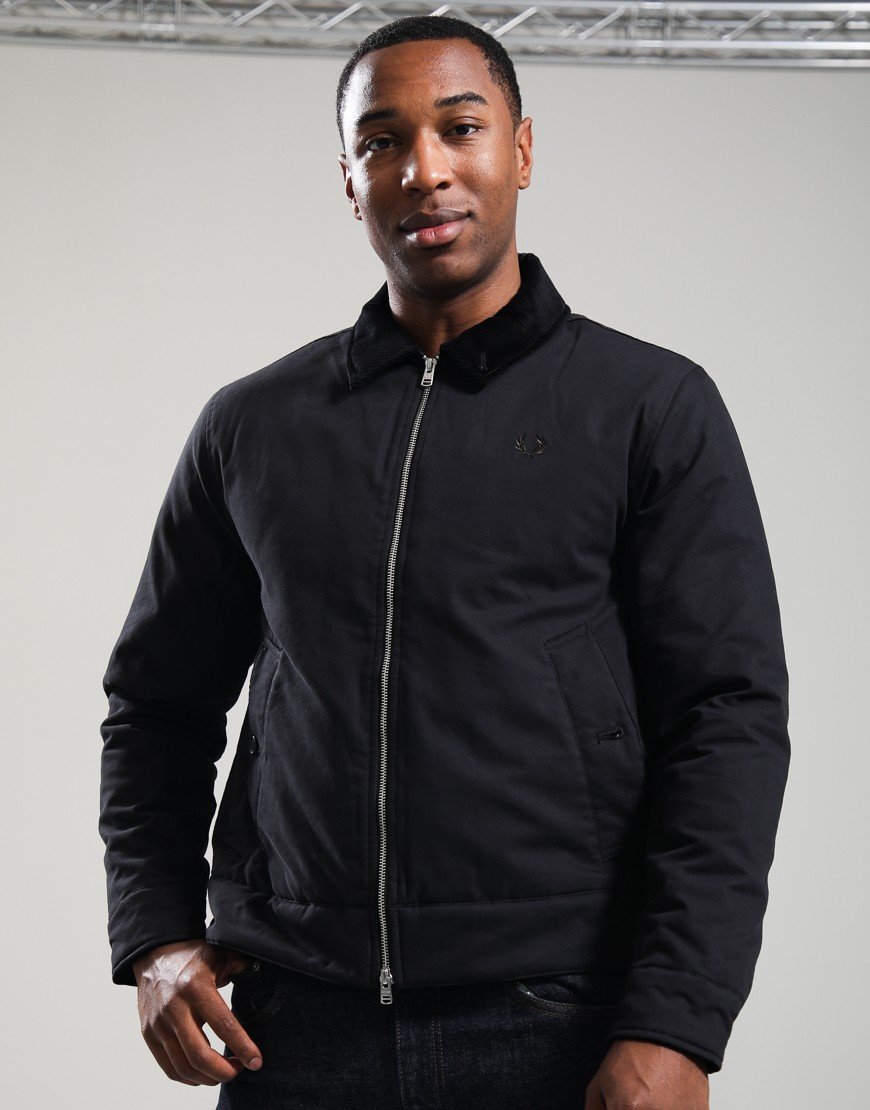 Fred Perry Cotton Caban Jacket Black