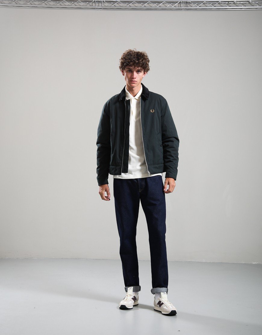 Fred Perry Cotton Caban Jacket Night Green