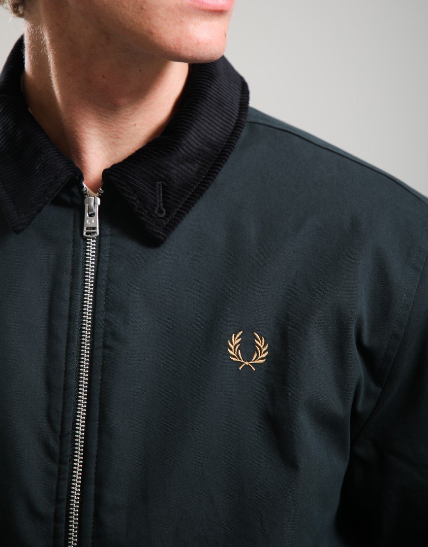 Fred Perry Cotton Caban Jacket Night Green
